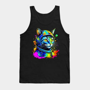 Space cat psychedelic Tank Top